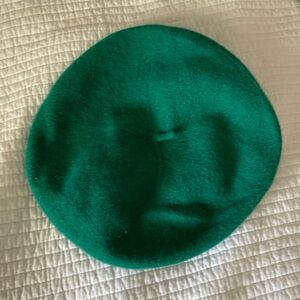 Green wool French beret.